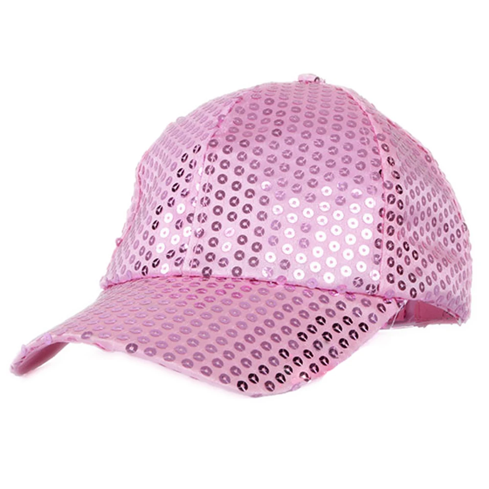 New Shiny Adjustable Glitter Mesh Trucker Baseball Cap Sequins Embroidery Hats for Women and Teenager Girls Snapback