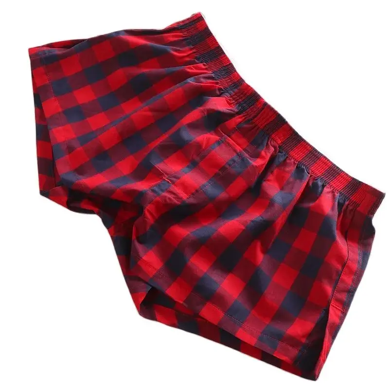 

SEOBEAN мужские сексуальные хлопковые шорты в клетку, домашний комфорт, плавки в клетку, повседневная летняя одежда