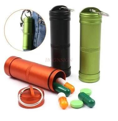 Aluminum alloy fully sealed waterproof tank, outdoor emergency medicine bottle, metal waterproof compartment