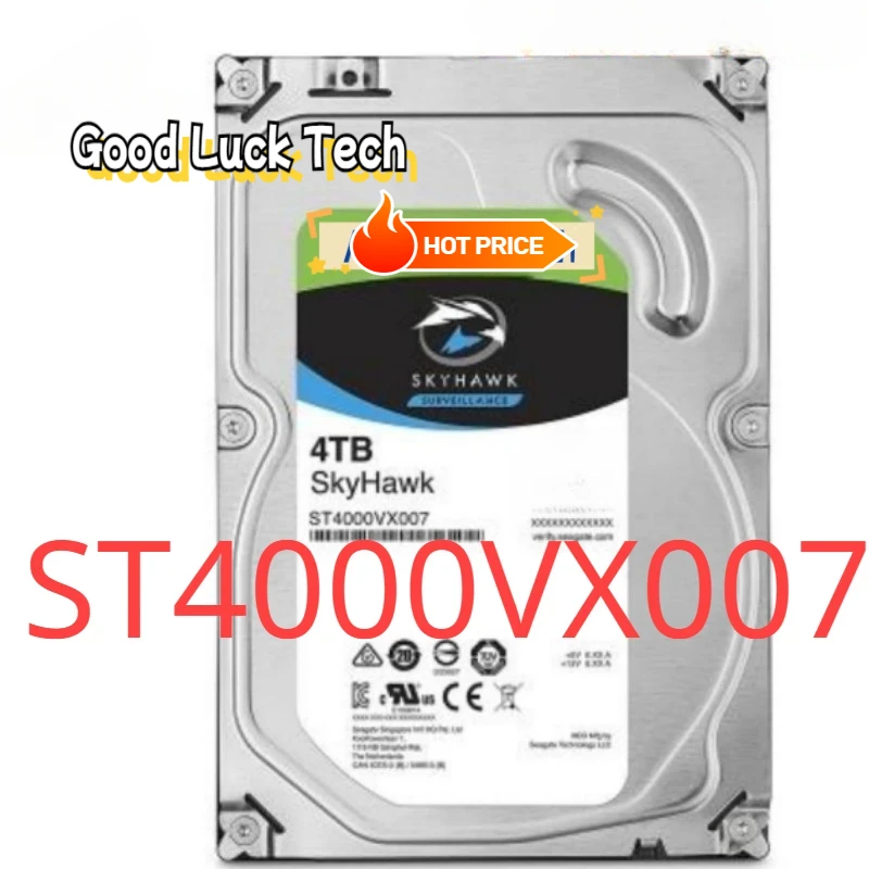 Внутренний жесткий диск для ПК Sea-gate ST4000VX007 Sky-Hawk 4 ТБ 6 Гб/с 64 МБ 3,5 дюйма SATA скорость интерфейса 300 МБ/с