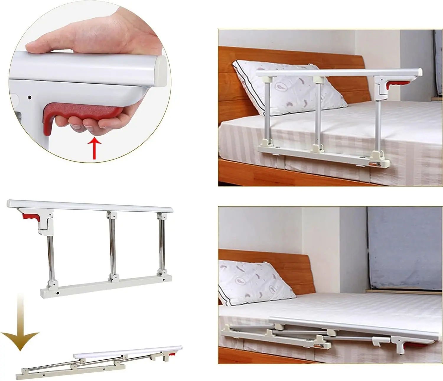 Bed Rail for Elderly Fall Prevention Bed Rail for Anti-Fall Metal Guardrails for The Elderly Bed Rail for Elderly Adults Seniors