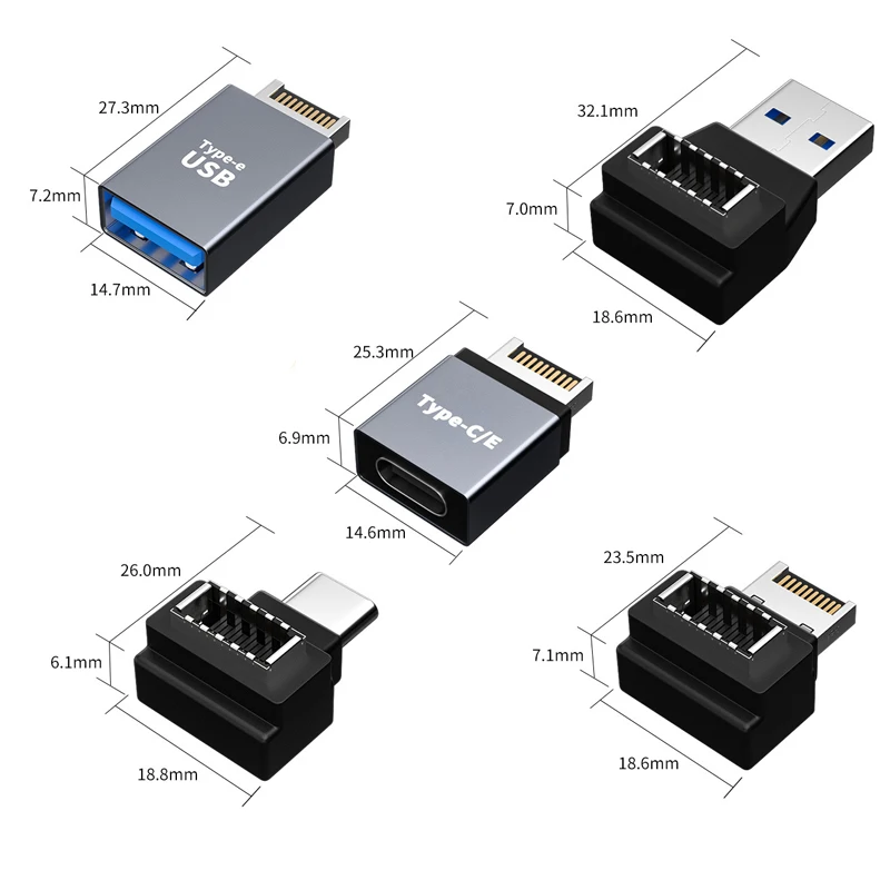 Motherboard Type E to Type C/USB Adapter 5/10Gbps Desktop Computer PC Connector Converter Support USB3.0 Plug Accessories