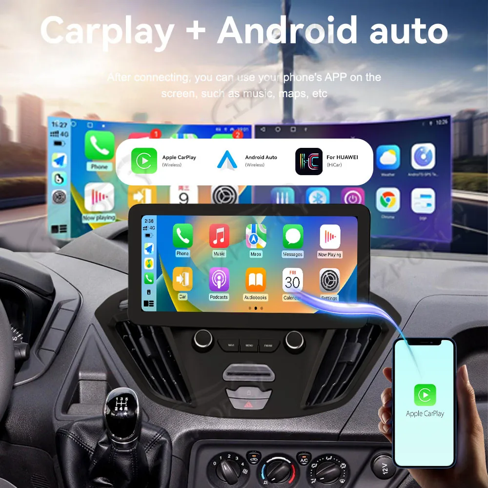 

128GB Car Radio Multimedia Player For Ford Transit Custom / Ford Tourneo 2016 2017 2018 2019 2020 Auto GPS Navig 2 Din Head Uni