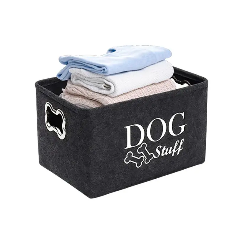 Dog Toy Basket Dog Toy Storage Box With Handle Dog Toy Organizer For Storing Pet Toys And Accessories Cat Toy Basket Container