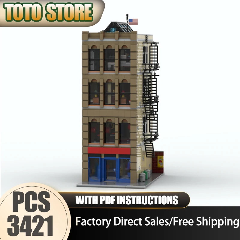 

Городской вид на улицу Moc, строительные кирпичи, секретные штабы, строительные технологии, модульные блоки, подарки, рождественские игрушки, сборка своими руками