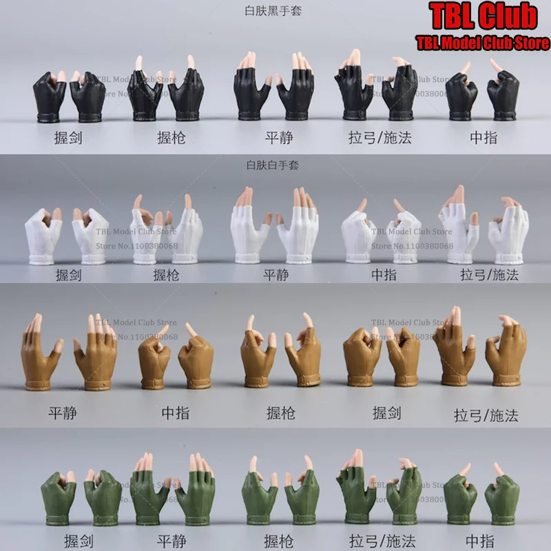 VSTOYS 19XG57 1/6 échelle mains féminines gants multicolores Postures de main pour PH TBL figurine d'action de 12 pouces accessoires de scène de soldat