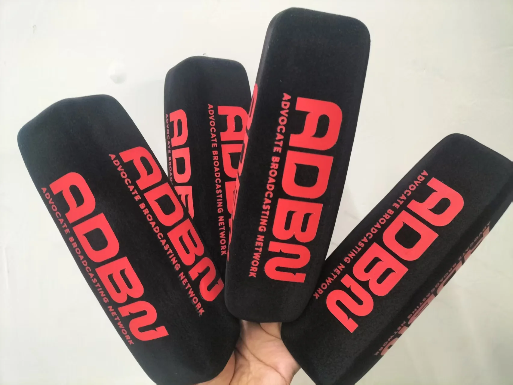 Square Long Microphone Logo Customization TV News Media Reporter Interview Microphone foam Cover for microphone