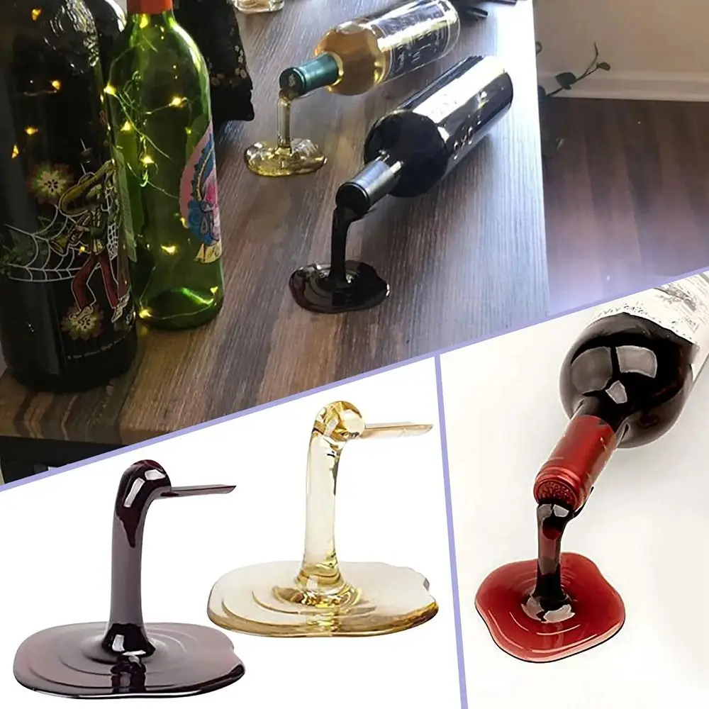 Fashion Display Your Favorite Wine Spilled Wine Bottle Holder Unique Way Fun Wine Bottle Stand Creative ABS Bottle Rack