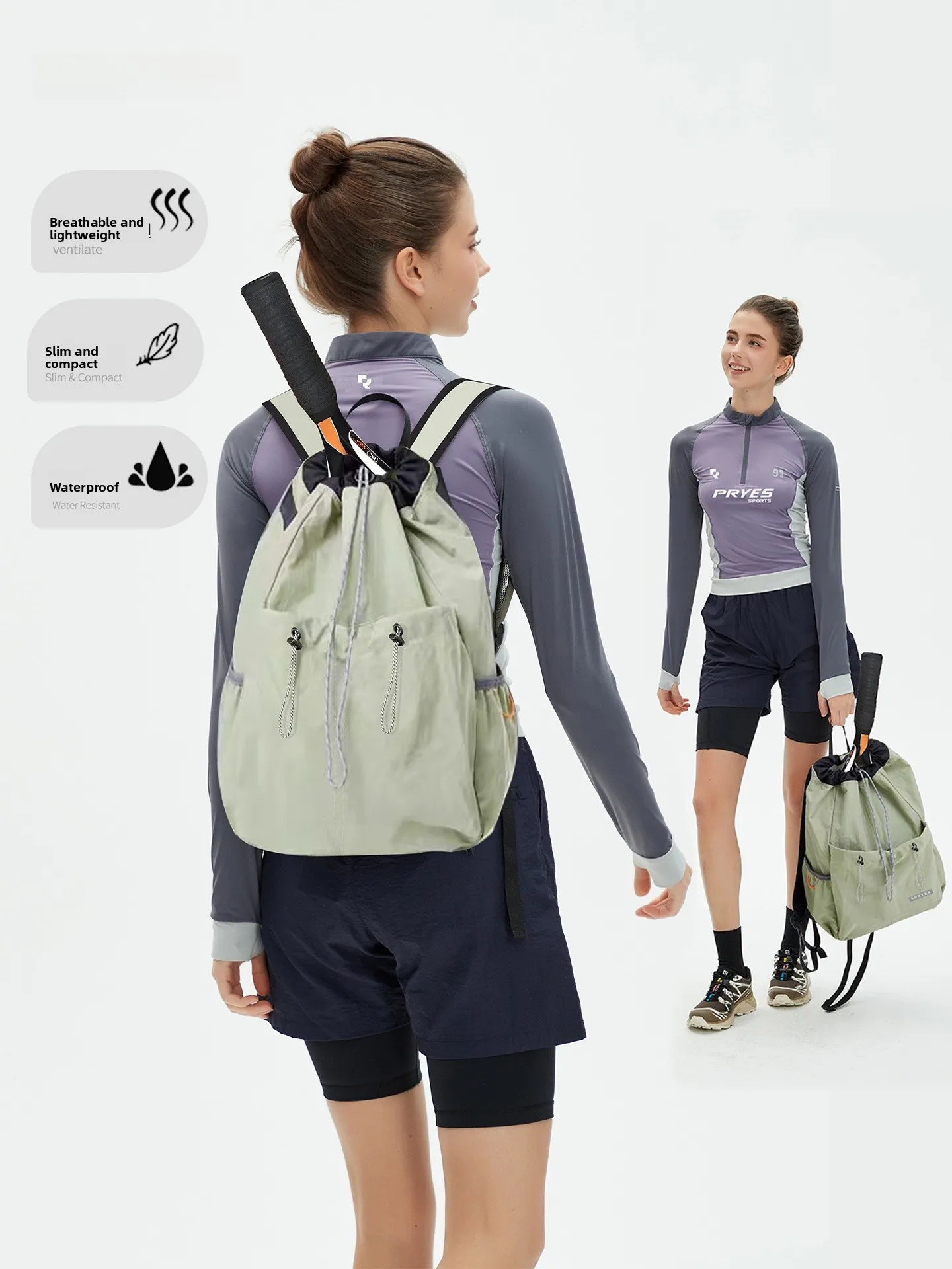 pryes-lightweight-waterproof-badminton-racket-bag-outdoor-tennis-racquet-bag-unisex-sports-swimming-backpack-dual-shoulder