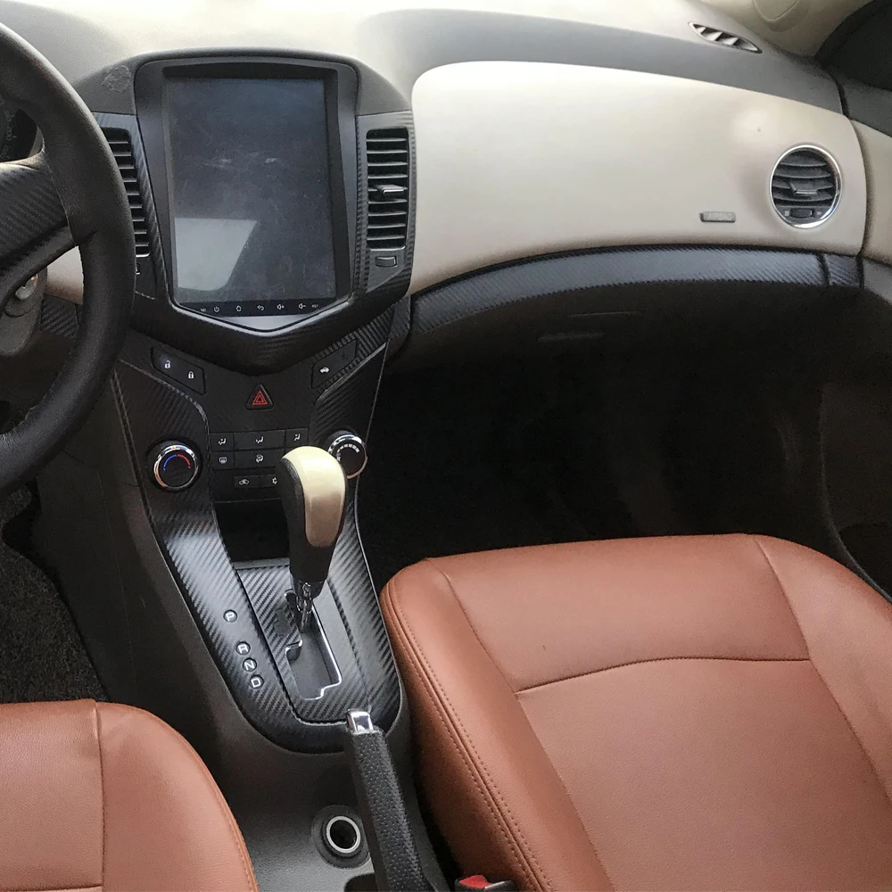 Carbon Fiber Interior car Sticker For Chevrolet Cruze 2009-2014 Central Console Gear Shift Panel Door Handle Cover Trim