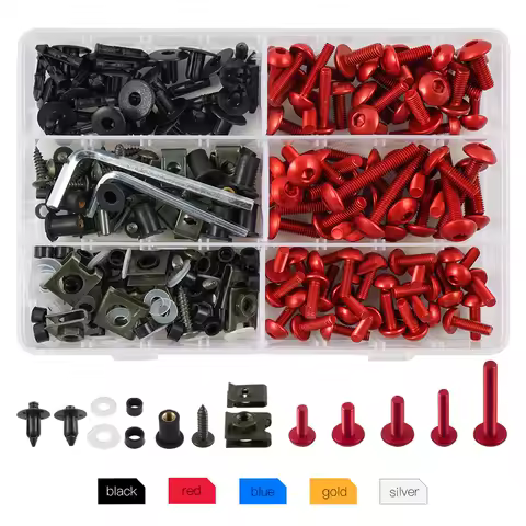 253pcs Motorcycle Aluminum Fairing Bolt Kit for Honda CBR125R CBR250R CBR300R CBR500R CBR1000F CBR600F CBR600 F2 F3 F4 F4i