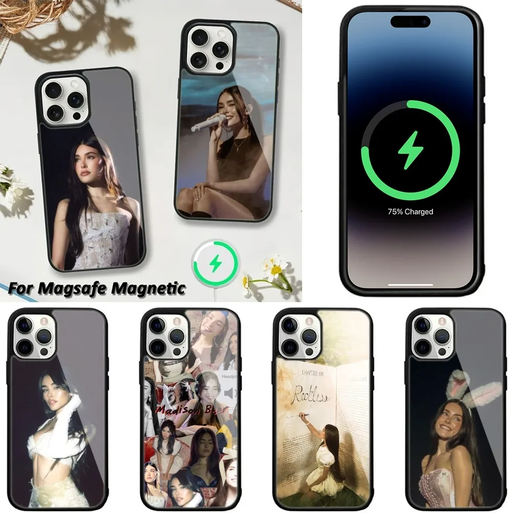 Madison Beer Singer Phone Case For iPhone 16,15,14,13,12,11,Plus,Pro,Max,Mini Magsafe Magnetic Wireless Charging