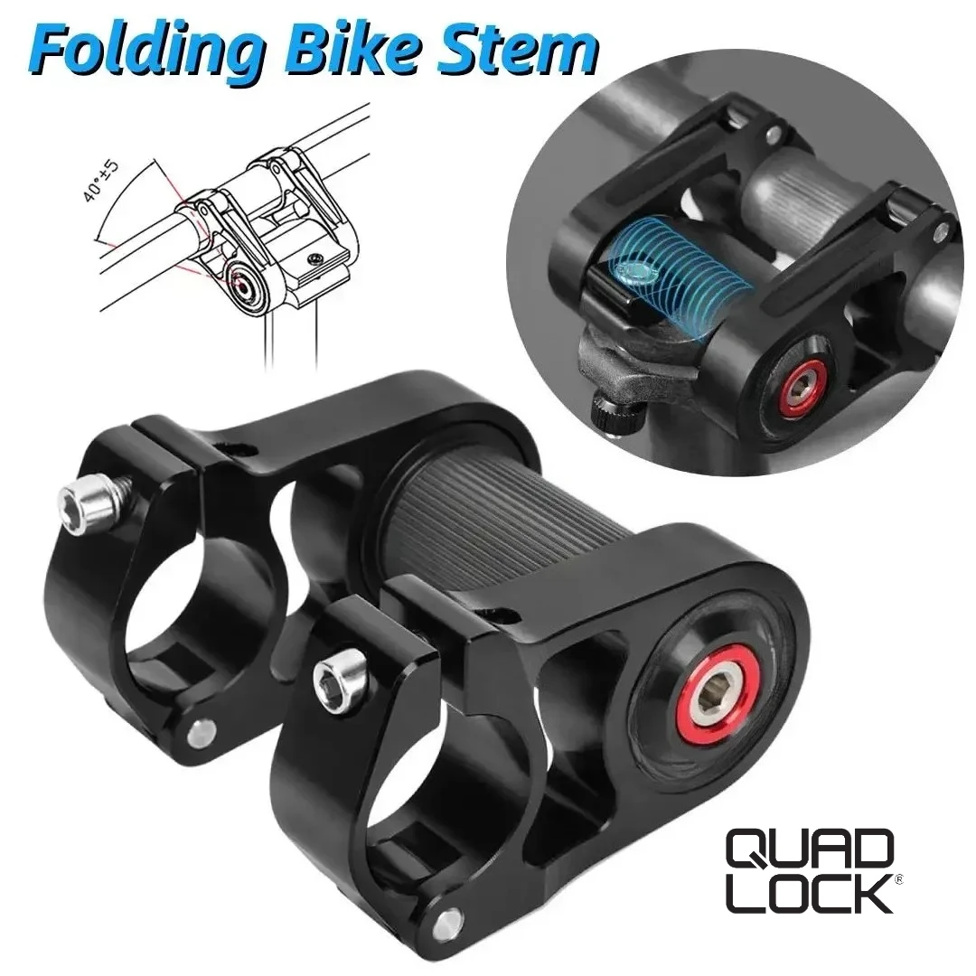 

QUAD LOCK Folding Bike Stem Shock Absorption Bicycle Stem 45mm length 25.4mm Installation Diameter for Folding Bicycle 412/SP18