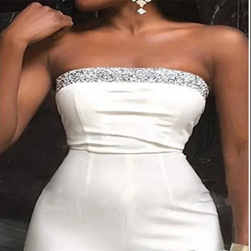 Tute Abito da sera Abito elegante Invitato a un matrimonio Prom Lunghezza pavimento Senza maniche Senza spalline Pantaloni in tessuto elasticizzato Set 2025 Personalizzato