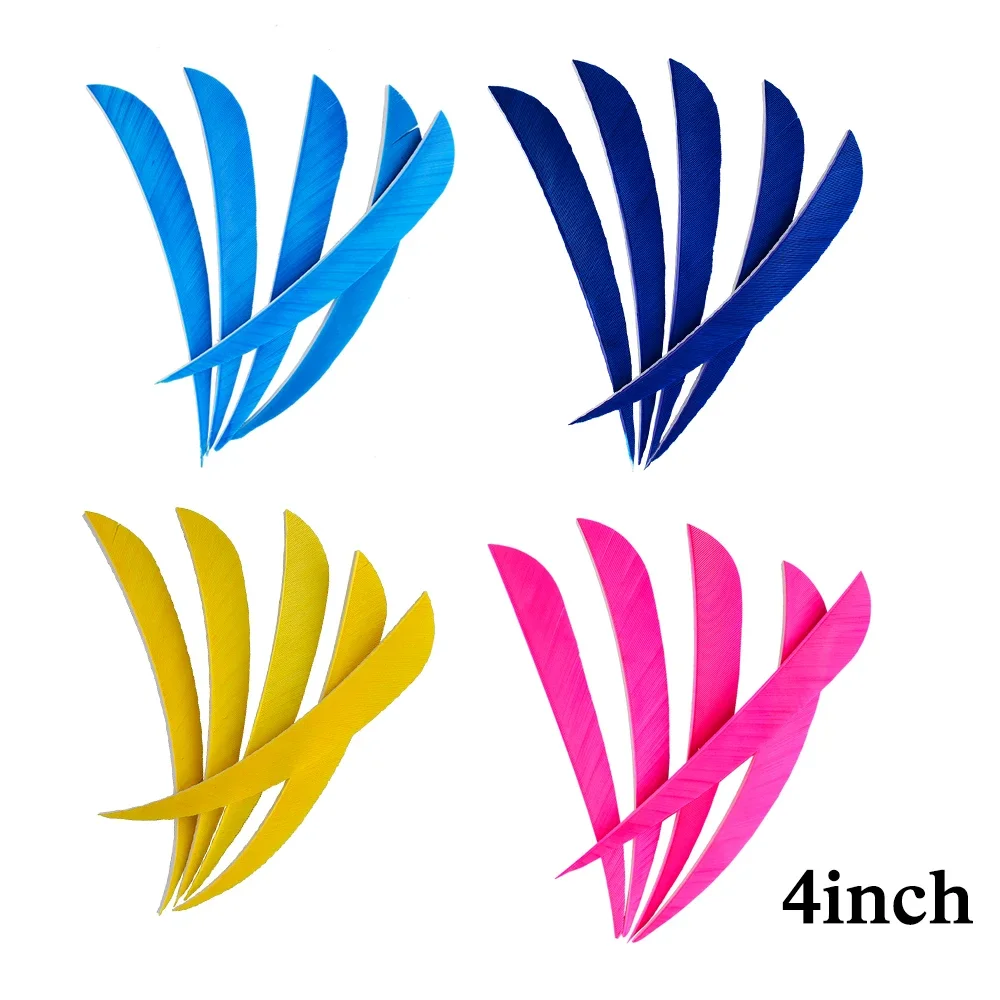 36pcs Archery Arrow 3/4/5inch Turkey Feather Arrows Drop-shaped Right Wing for Recurve Crossbow Bow Hunting Shooting