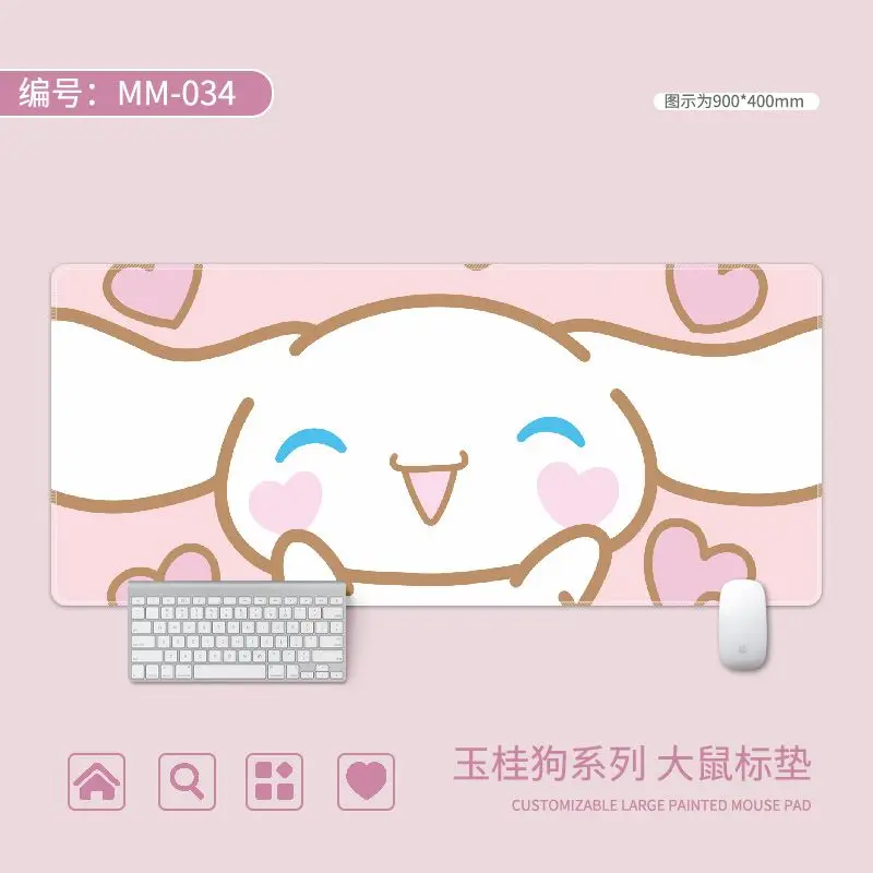 Pink Blue Cinnamoroll Cute Girl Mouse Pad Kawaii Large Gaming Mousepad Gamer Stitching Desk Mat XXL for PC Keyboard Mouse Carpet