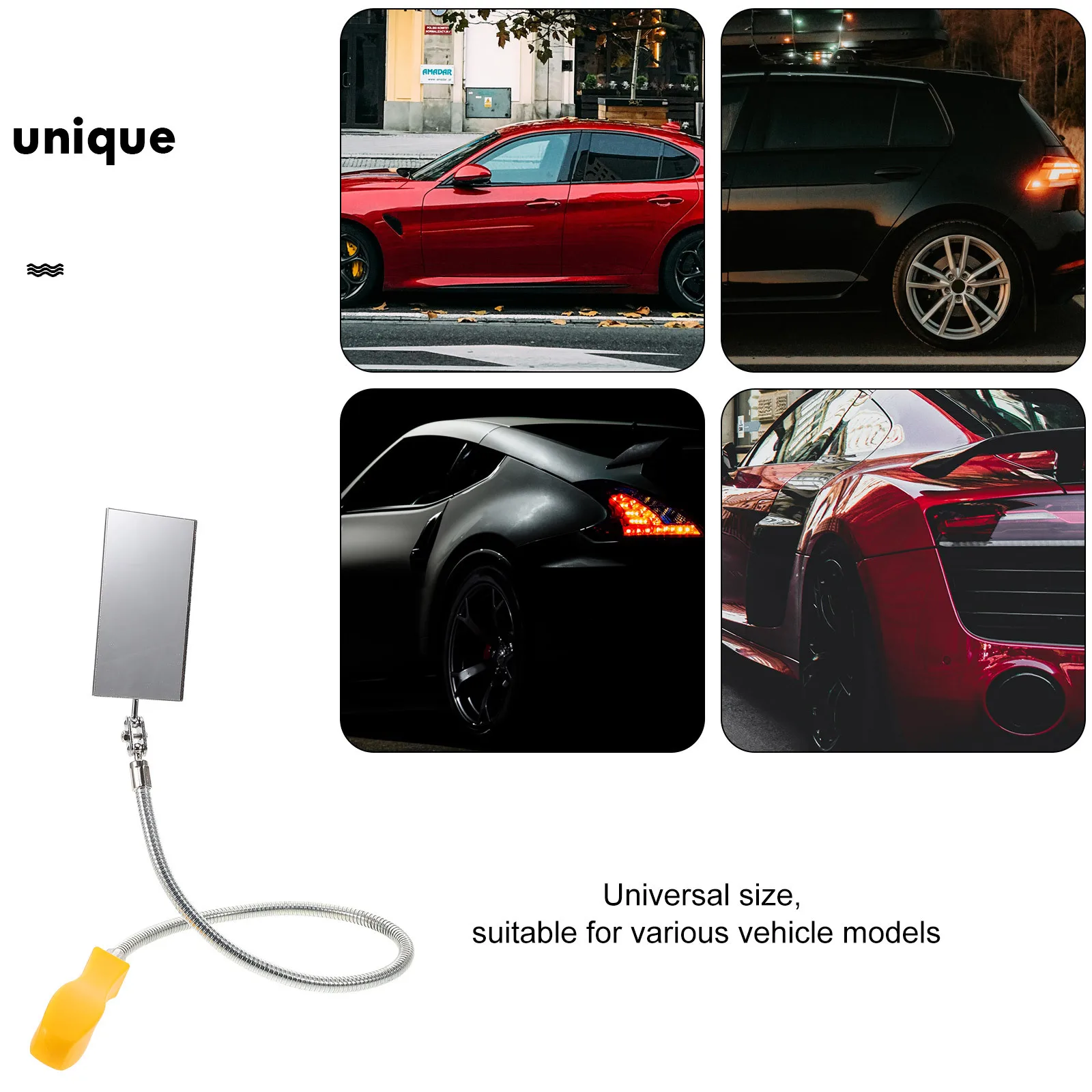 

360 Degree Foldable Inspection Mirror Reflective Surface Telescoping Extendable Round Mirror For Car Undercarriage Engine