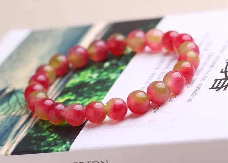 

8mm Colorful Chalcedony Gemstone Mala Stretchy Bracelet Eco-friendly Men Party Jewelry Lovers Prayer