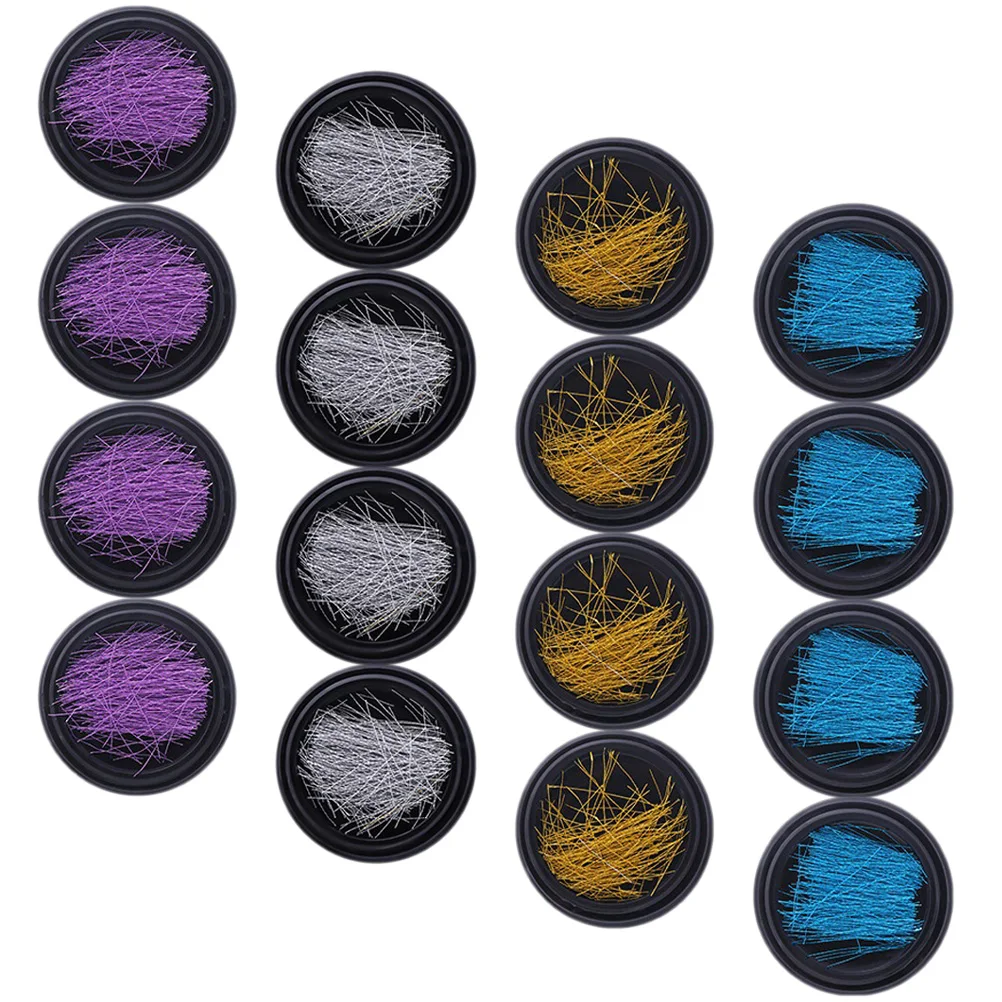 

16pcs Threads Metal Gold Decorations For Nail Art Silver Wire Decorations for DIY Manicure naments Nail Charms Striping Tape