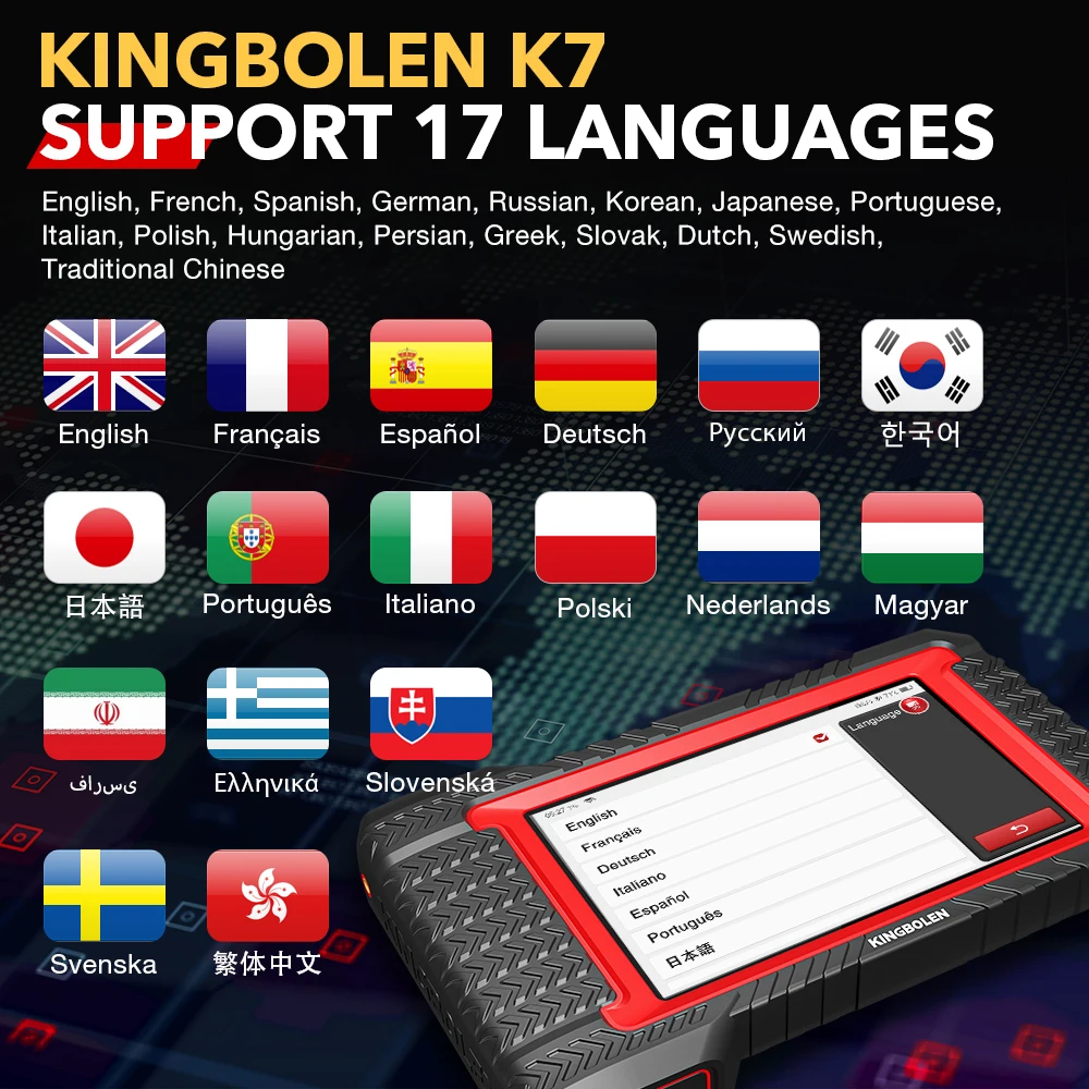 [Lebenslange kostenlose Updates KINGBOLEN K7 CANFD Global Version] 7-Zoll-Diagnosegerät für erweiterte Steuergerätecodierung, aktiver Test, 28 Resets, deutsche Fahrzeuge, automatische VIN-Prüfung, OBD-Scanner – Detail 5