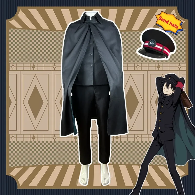 Anime Bungo Stray Dogs Edogawa Rampo Costume Cosplay mantello nero giacca pantaloni Detective uniforme vestito Halloween vestiti di natale