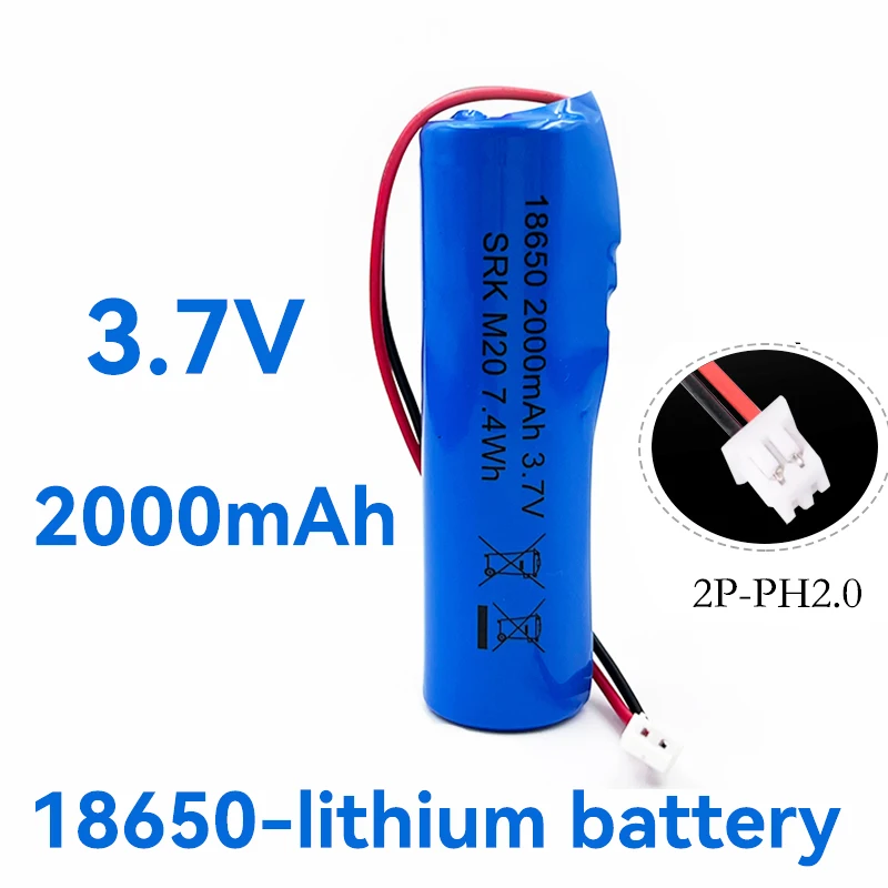 18650 3.7V Lithium Battery Pack 2000mAh for Fishing LED Light Bluetooth Speaker Emergency DIY Batteries