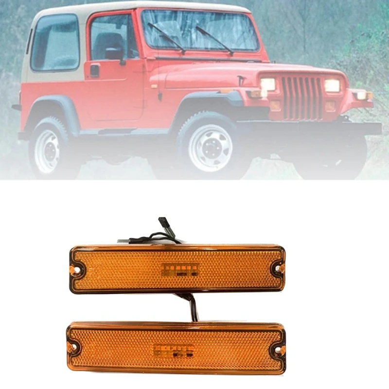 Car Front Bumper Light LED Marker Lights 56001424 For Jeep Wrangler YJ 1987-1995 Turn Signal Light