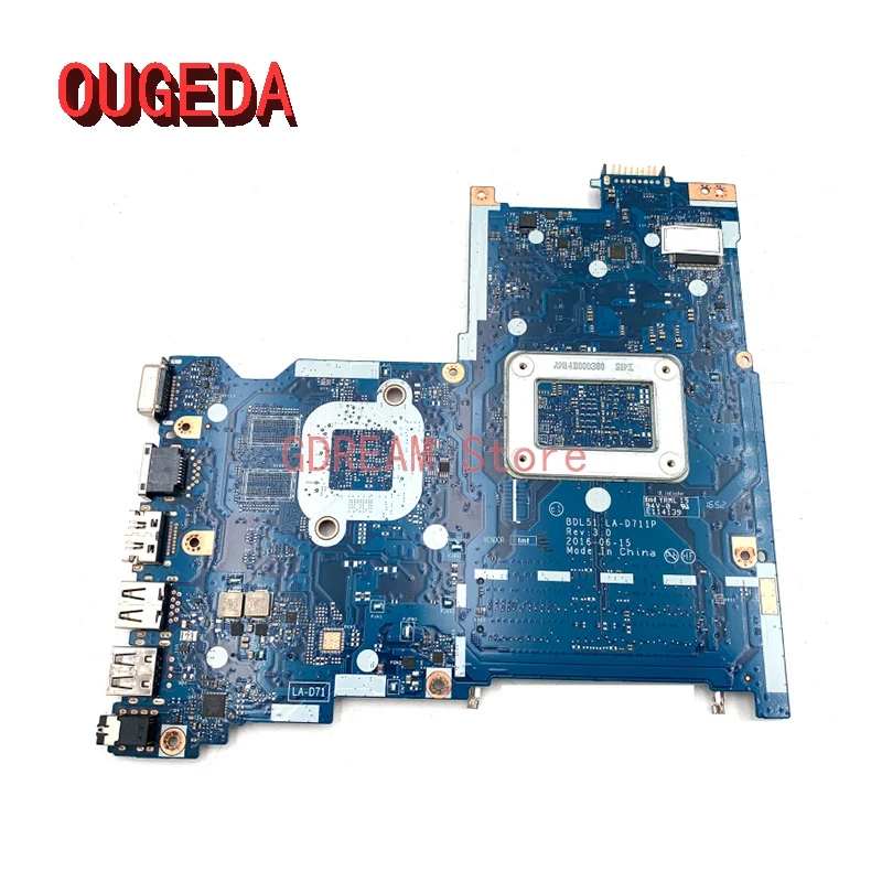 OUGEDA 858588-001 858588-601 LA-D711P main board For Hp 255 G5 15-BA Laptop Motherboard AMD CPU onboard full tested