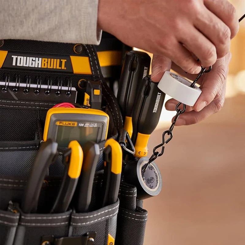 TOUGHBUILT TB-CT-104 حقيبة كهربائي رئيسي حزام كتف عالي السعة بناء قوي 25 جيوب حقيبة كهربائي