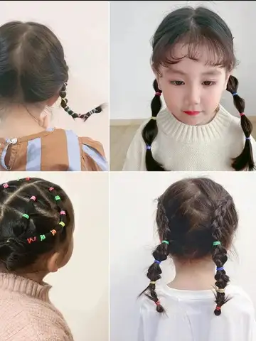 500/1000/2000pcs Girls Colourful Disposable Rubber Band Hair Ties Headband Children Ponytail Holder Bands Kids Hair Accessories
