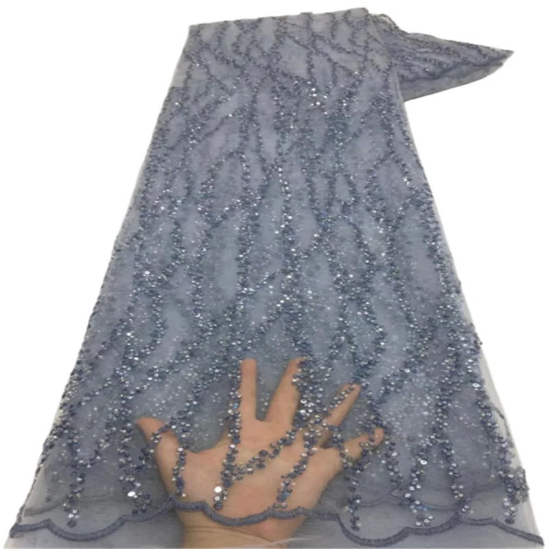 

Nigerian French Lace Fabric With small sequins 2022 High Quality African Sequins Lace Fabric For Wedding Party Lace