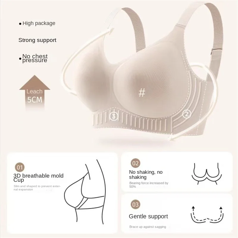 M-5XL 34-46/105BCD Plus Size Full Cup Women Bra Large Bust Minimizing Seamless Lift Anti-Sagging Side Breast Collection Underwea image 2