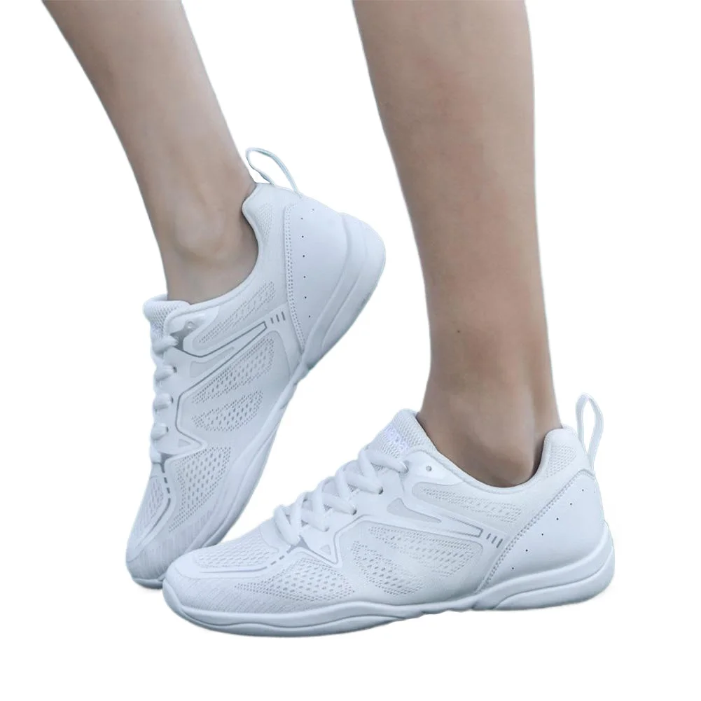

White Cheerleading Shoes Girls Cheer Shoes Anti Slip Lightweight Competition Sneakers Tennis Sneakers for Competition Training
