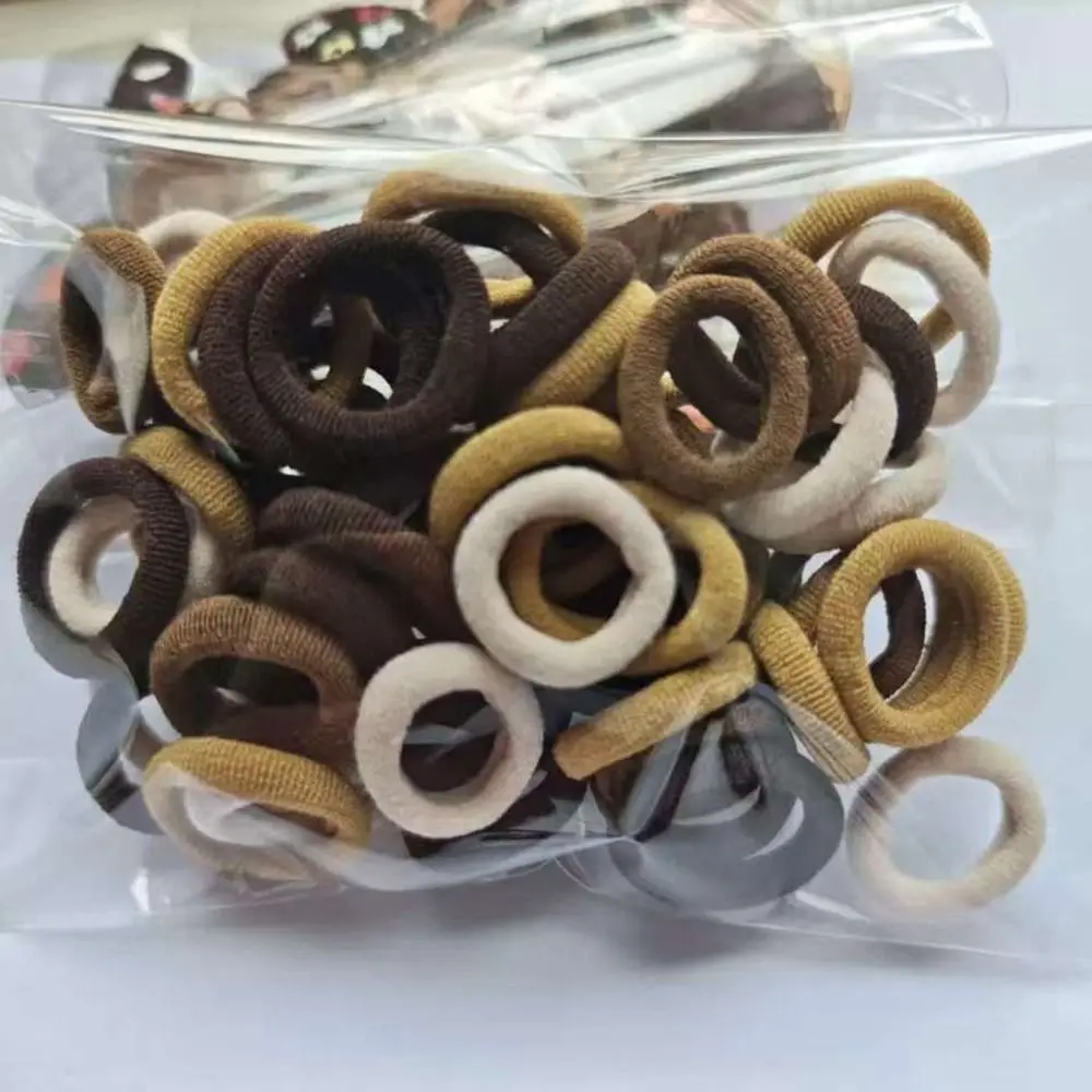 130-teiliges Set mit gemischten neutralen braunen Haargummis für Kinder, Leopardenmuster, süße Schleifen, Gummibänder, süße Haarbänder für Mädchen, Haar-Accessoires – Detail 11