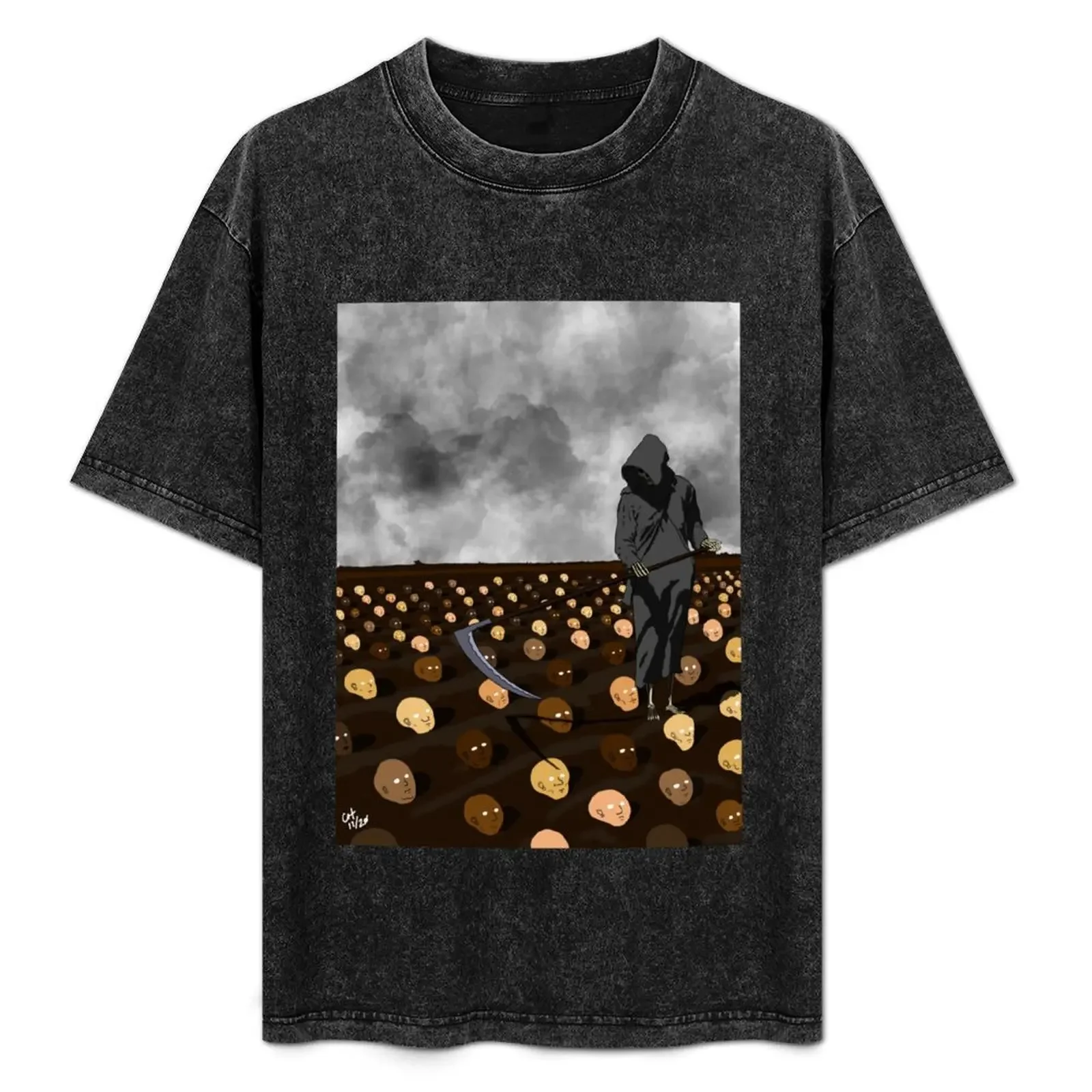

Harvest Time T-Shirt Simple Solid Color Crew Neck Tee