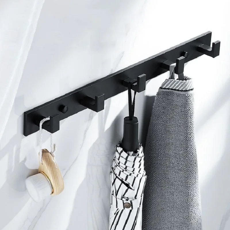 

3/4/5/6/7 Hooks Wall Mount Coat Key Towe Hat L Hanger Storage Organizer Multi-Purpose For Home Bedroom Living Room