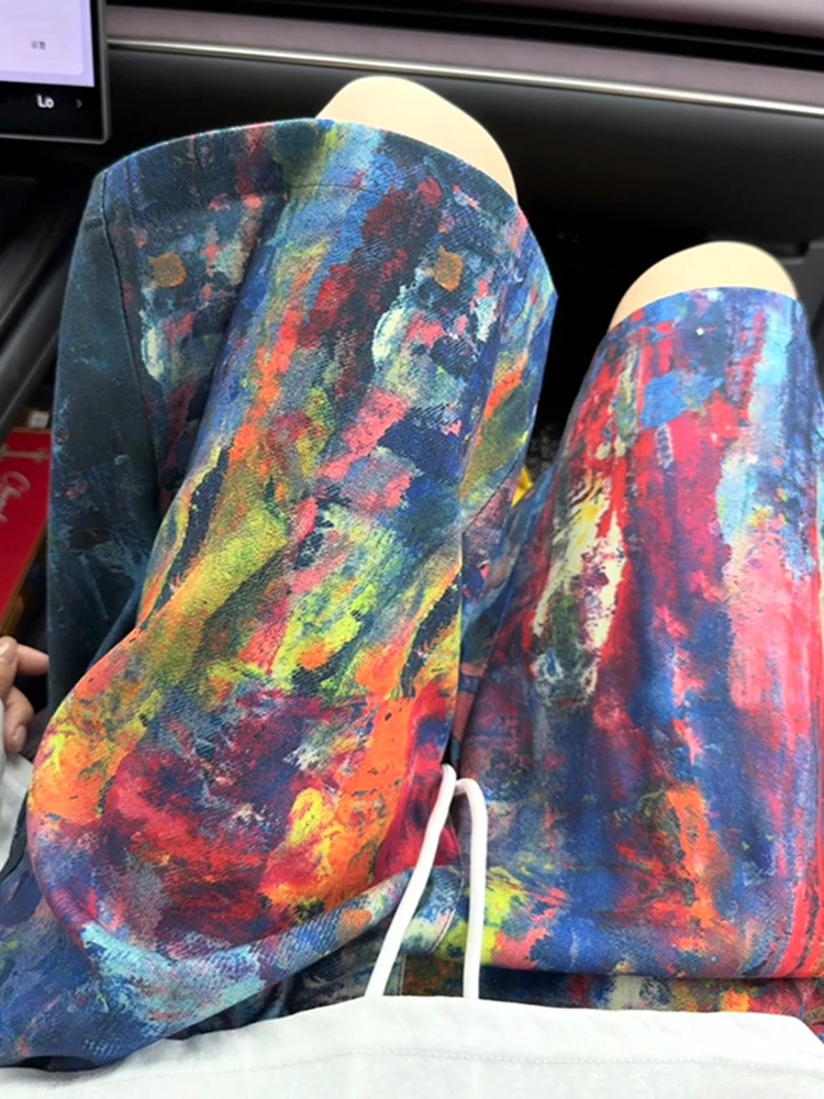 

Summer Thin Casual Sports orts for Men Beach Vibe Loose Fit American Sle Five-Quarter Length Straight Leg Polyester Fiber