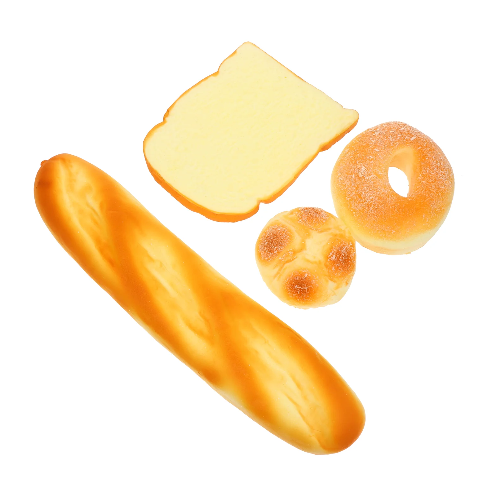 4 Pcs Decorate Simulated Bread Toy Artificial for Display Pu Faux Bakery Photo Props