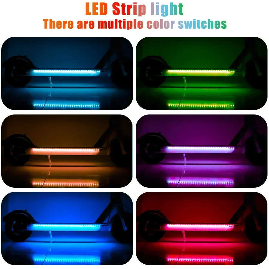 مقاوم للماء سكوتر سلامة ليلة ضوء LED قطاع متعدد الألوان ل Xiaomi M365 1s Pro Pro2 MI3 سكوتر كهربائي مصباح يدوي