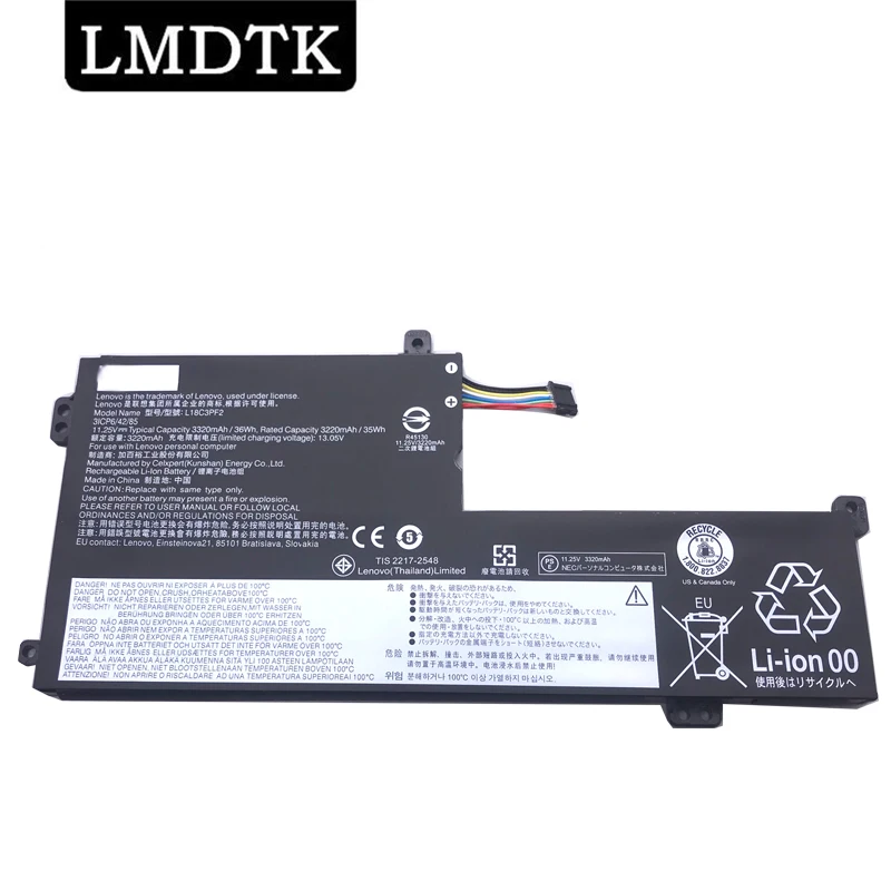 Lmdtk Novo L18c3pf2 L34015api L340-15iwl L18d3pf1 L18l3pf1 11.25v da Bateria do Portátil para L340 36wh