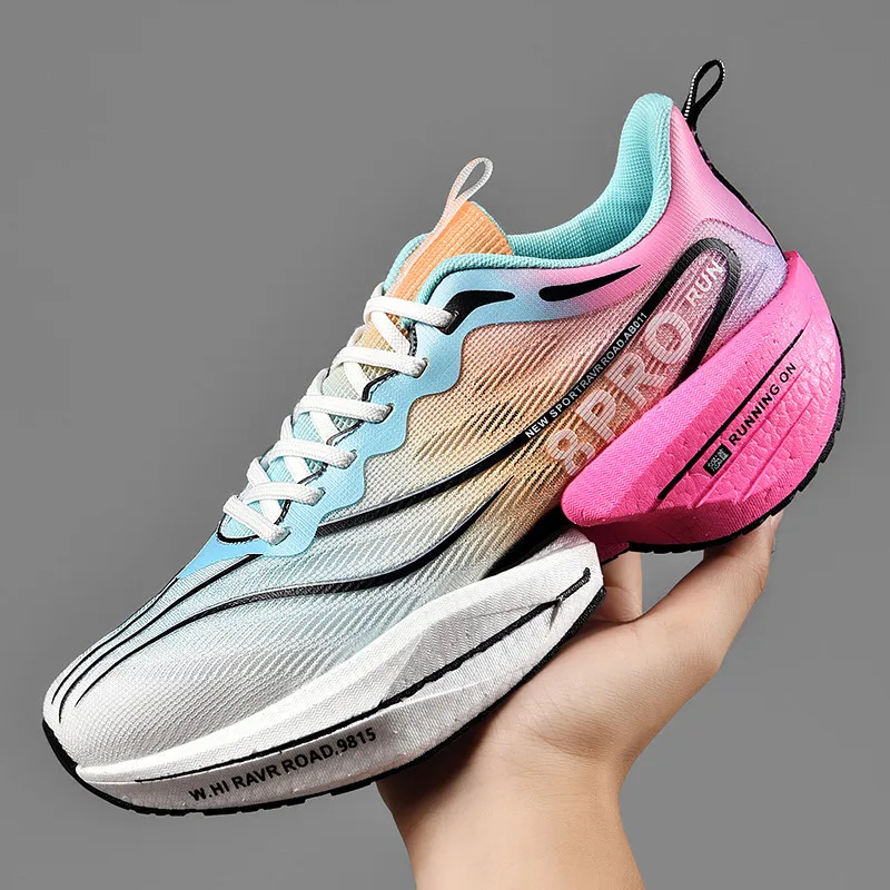 Running Sports Shoes Men Casual Marathon Carbon Plate Air Cushion Ultralight Women's Comfortable Athletic Nonskid Tenis Sneakers