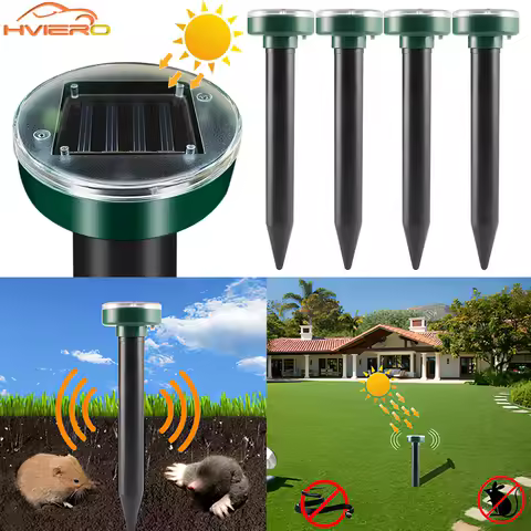 1/2/4/8 Solar Powered Ultrasonic Sonic Mole Pest Rodent Repeller Repellent Yard Outdoor Lamp Backyard Farmland Mouse Repeller