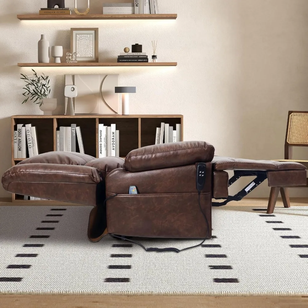 Sonsuz Pozisyon Çift Motorlu Güç Kaldırma Koltuğu Yaşlılar için Masaj ve Isıtma ile Düz Uyuyan Yatar Sandalye, USB Bağlantı Noktaları ve