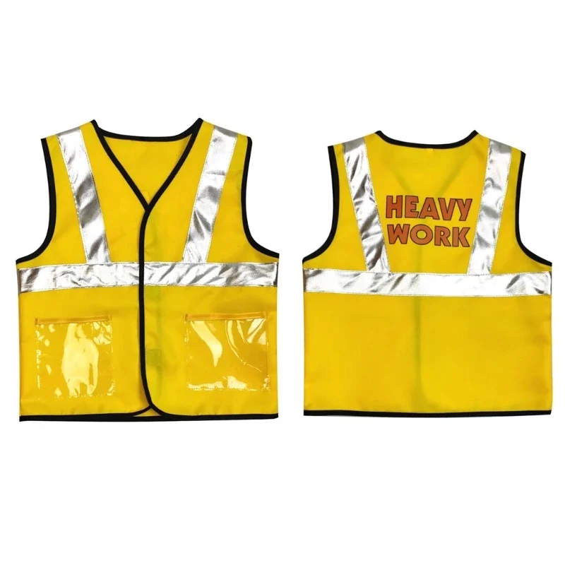 Construction Worker Costume For Boys Engineer Vest Worker Role for Toy Road Construction
