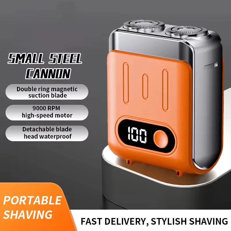 

New Electric Smart Shaver Household Car Shaver Digital Display Mini Dual Blade Rechargeable Shaver Powerful Men's Gift Shaver