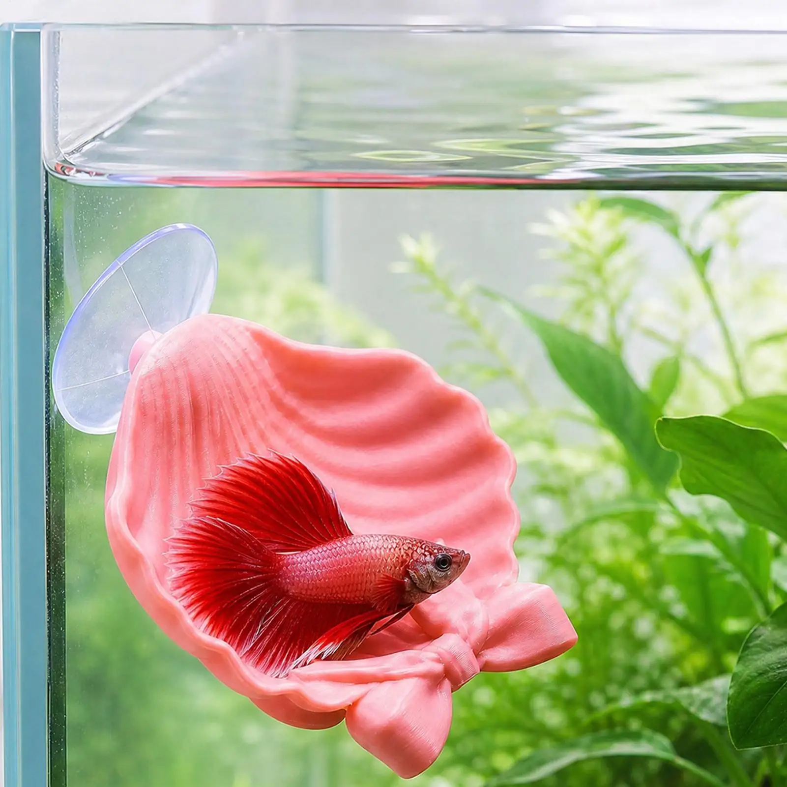 Betta-Hängematte, weiches Aquarium-Ruhebett, Fischzuchtmatte, Saugnapf-Aquarium-Schwimmhöhle, Versteck für Fische und Garnelen, Hängematte