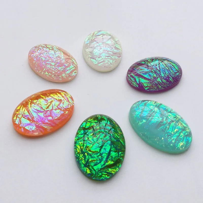 

10 Pieces/lot 13x18mm 12 Colors Oval Resin Beads Cabochon Cameo Beads For Jewelry Pendant DIY Making Accessory