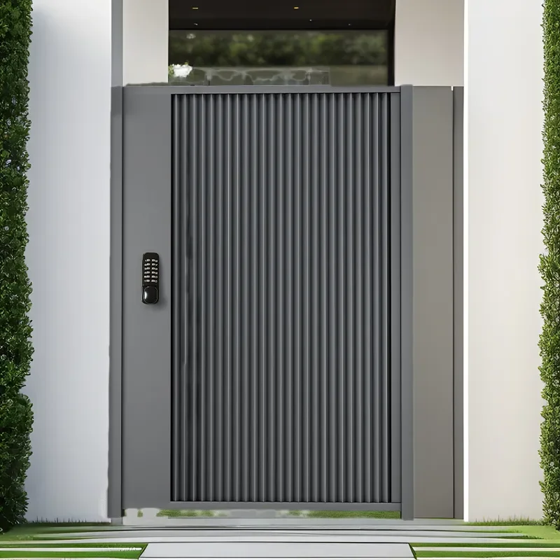 for Aluminum Alloy Villa Courtyard Double Door Iron Art Gate Wall Stainless Steel Electric Gate Building Entrance