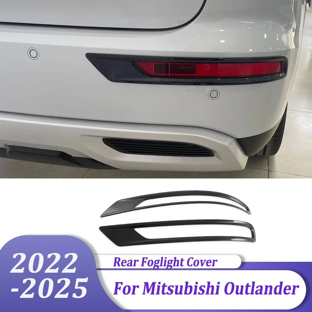 

For Mitsubishi Outlander 2022 2023 2024 2025 Chrome Rear Foglights Cover Trim Tail Fog Light Foglamp Frame Car Accessories