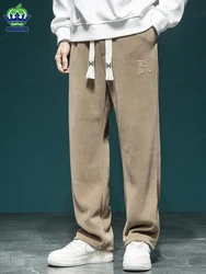 High Quality Autumn Winter Sports Casual Pants Men Thick Classic Elastic Waist Outdoors Khaki Grey Trousers Male Plus Size S-4XL